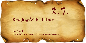 Krajnyák Tibor névjegykártya
